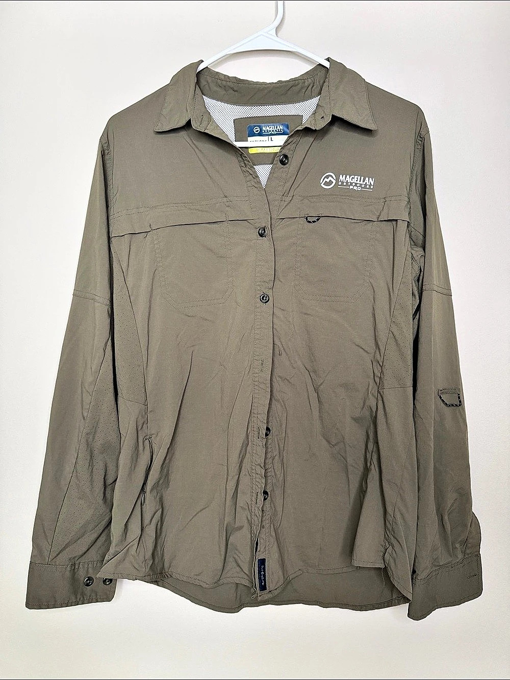 Magellan Outdoors Pro Explore Classic Fit Nylon Shirt | Olive Green | Large